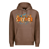 Chestnut I am a survivor orange ribbon Kidney Cancer Premium Hoodie - NancyCooperArtShop
