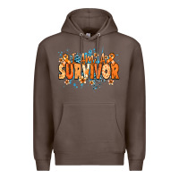 Coffee I am a survivor orange ribbon Kidney Cancer Premium Hoodie - NancyCooperArtShop