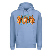 Colony Blue I am a survivor orange ribbon Kidney Cancer Premium Hoodie - NancyCooperArtShop