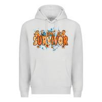 Dove Grey I am a survivor orange ribbon Kidney Cancer Premium Hoodie - NancyCooperArtShop