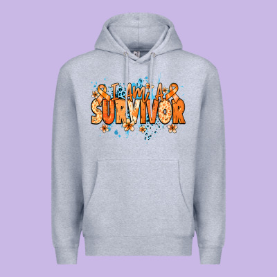 I Am A Survivor Orange Ribbon Kidney Cancer Premium Hoodie Designed By Nancycooperartshop