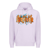 Lilac I am a survivor orange ribbon Kidney Cancer Premium Hoodie - NancyCooperArtShop