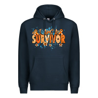 Navy I am a survivor orange ribbon Kidney Cancer Premium Hoodie - NancyCooperArtShop