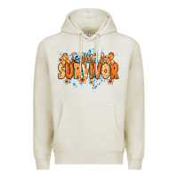 Oatmeal Heather I am a survivor orange ribbon Kidney Cancer Premium Hoodie - NancyCooperArtShop