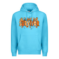 Ocean Blue I am a survivor orange ribbon Kidney Cancer Premium Hoodie - NancyCooperArtShop