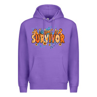 Purple I am a survivor orange ribbon Kidney Cancer Premium Hoodie - NancyCooperArtShop