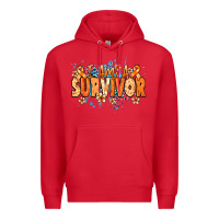 Red I am a survivor orange ribbon Kidney Cancer Premium Hoodie - NancyCooperArtShop