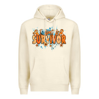 Sandshell I am a survivor orange ribbon Kidney Cancer Premium Hoodie - NancyCooperArtShop