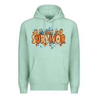 Seafoam I am a survivor orange ribbon Kidney Cancer Premium Hoodie - NancyCooperArtShop
