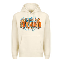 Tofu I am a survivor orange ribbon Kidney Cancer Premium Hoodie - NancyCooperArtShop