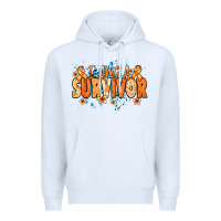 White I am a survivor orange ribbon Kidney Cancer Premium Hoodie - NancyCooperArtShop