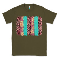 Army Green valentine's day floral leopard brushstroke Classic Tee - AdoDesignShop