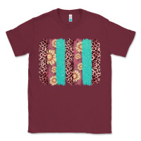 Burgundy valentine's day floral leopard brushstroke Classic Tee - AdoDesignShop