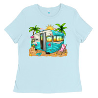 Baby Blue summer caravan Ladies Tee - texasbilliewilder