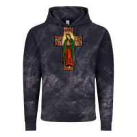 Cloud Black our lady of Guadalupe cross Vintage Hoodie - JahusDesignShop