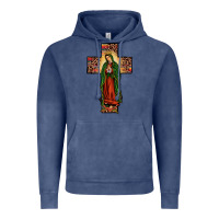 Vintage Denim our lady of Guadalupe cross Vintage Hoodie - JahusDesignShop