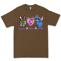 Cacao peace love stitch Premium Tee - texasbilliewilder