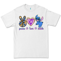 White peace love stitch Premium Tee - texasbilliewilder