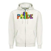 Oatmeal Heather Western Pride Zipper Hoodie - BundleAndBundleShop
