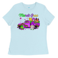 Baby Blue mardi gras truck gnome Ladies Tee - JahusDesignShop