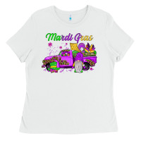 White mardi gras truck gnome Ladies Tee - JahusDesignShop