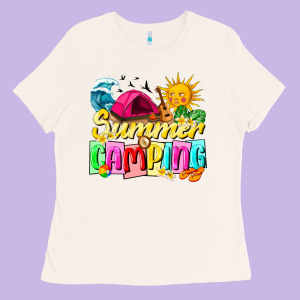 Summer Camping Ladies Tee Designed By Texasbilliewilder