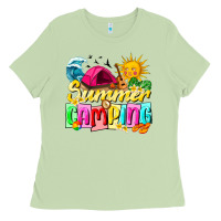 Matcha summer camping Ladies Tee - texasbilliewilder