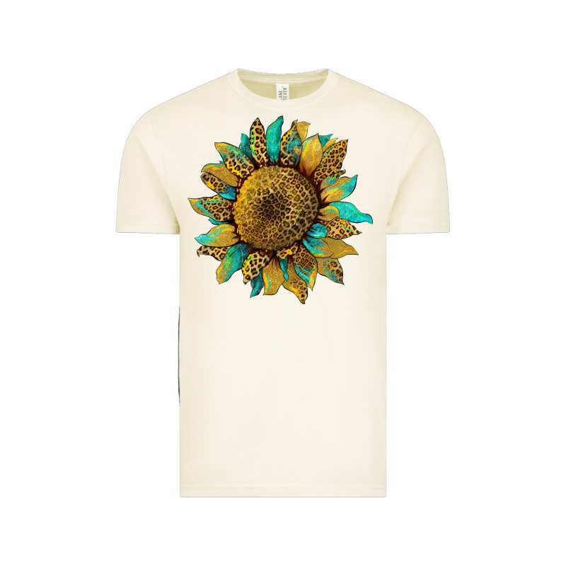 Sunflower With Leopard And Turquoise Vintage Tee by Artiststas | Teevron