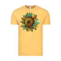 Vintage Mustard sunflower with leopard and turquoise Vintage Tee - Artiststas