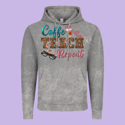 Coffee Teach Repeat Vintage Hoodie Designed By Bundleandbundleshop