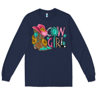 Navy cow girl western boots Long Sleeve Tee - MaliasSmallBusiness