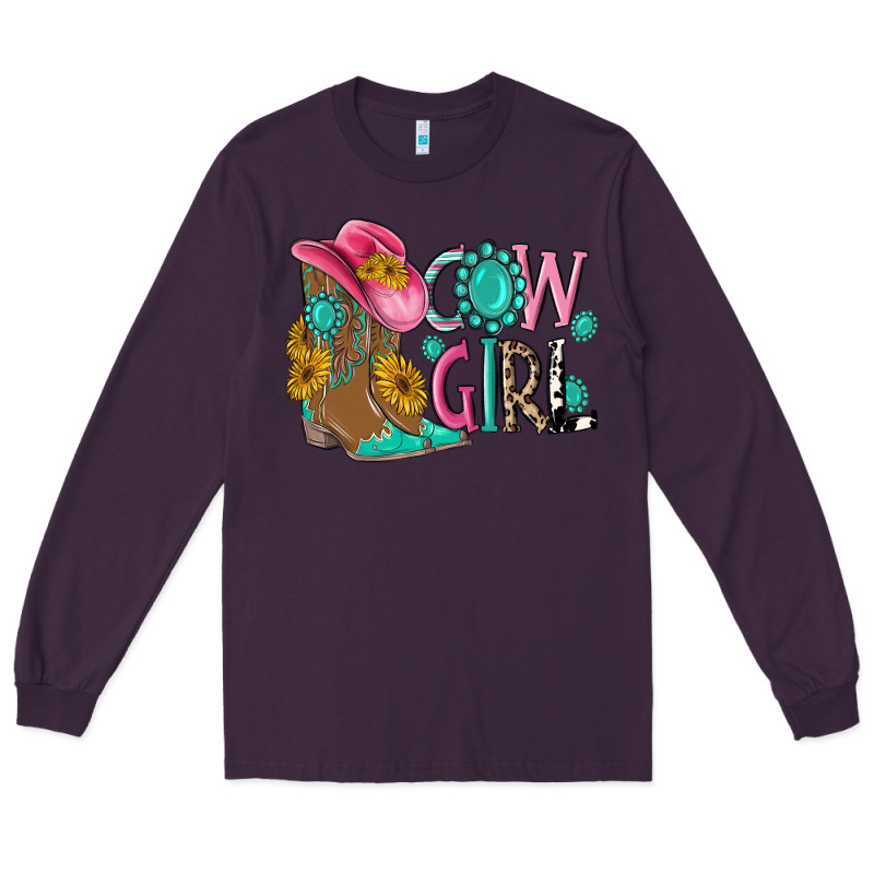 Cow Girl Western Boots Long Sleeve Tee by MaliasSmallBusiness | Teevron