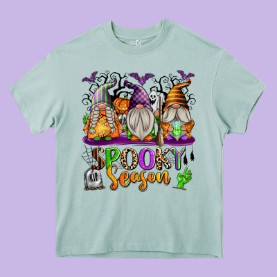 Spooky Season Gnomes Heavy Core Tee Designed By Texasbilliewilder