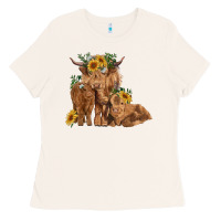 Bone highland cow family Ladies Tee - RanaPortraitStore
