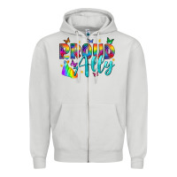 Dove Grey Western Proud Ally Zipper Hoodie - BundleAndBundleShop