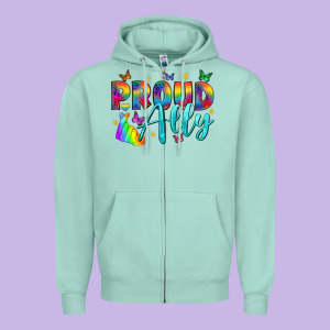Western Proud Ally Zipper Hoodie Designed By Bundleandbundleshop