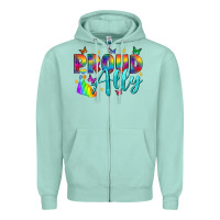 Seafoam Western Proud Ally Zipper Hoodie - BundleAndBundleShop