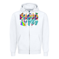 White Western Proud Ally Zipper Hoodie - BundleAndBundleShop