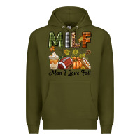 Army Green Milf Man I Love Fall Premium Hoodie - texasbilliewilder