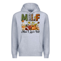 Heather Grey Milf Man I Love Fall Premium Hoodie - texasbilliewilder