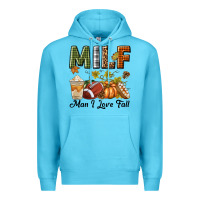 Ocean Blue Milf Man I Love Fall Premium Hoodie - texasbilliewilder