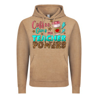 Vintage Coffee coffee gives me teacher powers Vintage Hoodie - BundleAndBundleShop