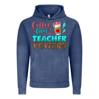 Vintage Denim coffee gives me teacher powers Vintage Hoodie - BundleAndBundleShop