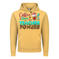 Vintage Mustard coffee gives me teacher powers Vintage Hoodie - BundleAndBundleShop