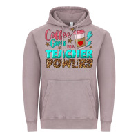 Vintage Zinc coffee gives me teacher powers Vintage Hoodie - BundleAndBundleShop
