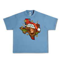 Pebble Blue Shaggy cow Texas Christmas Urban Heavy Tee - Jasminsmagicworld