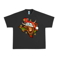 Pigment Black Shaggy cow Texas Christmas Urban Heavy Tee - Jasminsmagicworld