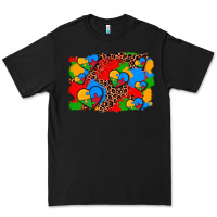 Black autism heart background Premium Tee - AdoDesignShop
