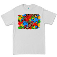 Dove Grey autism heart background Premium Tee - AdoDesignShop