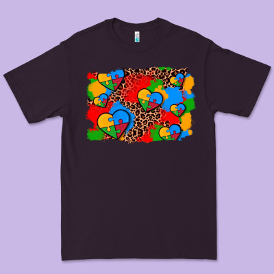 Autism Heart Background Premium Tee Designed By Adodesignshop